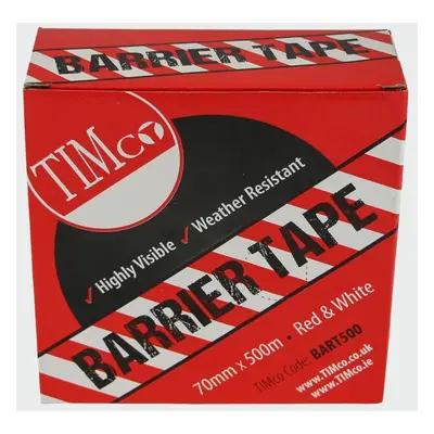 Timco BART500 Barrier Tape - Red & White 500M X 70Mm Box 1