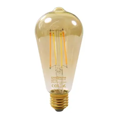 Link2Home L2HFEE27P5W Wi-Fi Led Es (E27) Pear Filament Dimmable Bulb White 470 Lm 4.5W