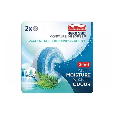 Unibond 2631290 Aero 360º Moisture Absorber Waterfall Freshness Refills (Pack 2)