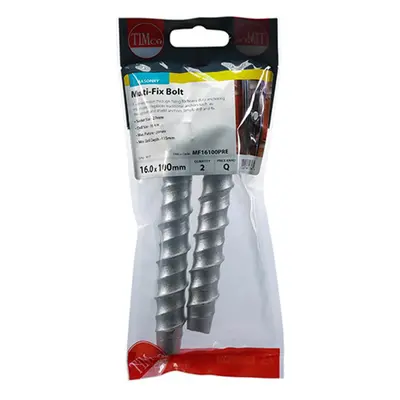 Timco MF16100PRE Masonry Bolts - Hex - Exterior - Silver 16.0 X 100 TIMpac 2