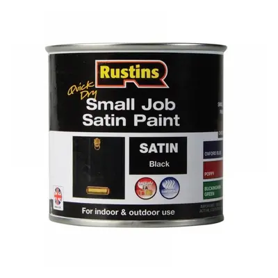 Rustins SPBLW250 Quick Dry Small Job Satin Paint Black 250Ml