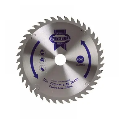 Faithfull FAIX23040 Tct Circular Saw Blade 230 X 30Mm X 40T Pos