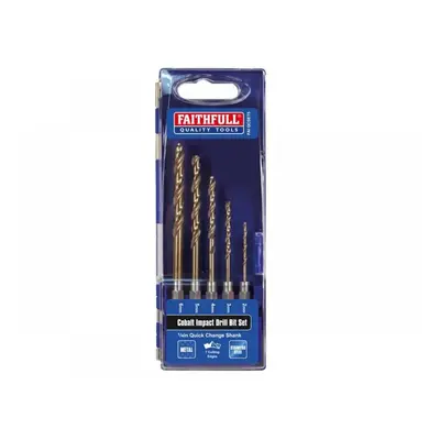 Faithfull Hsse M35 Cobalt Quick-Change Impact Drill Bit Set 5 Piece