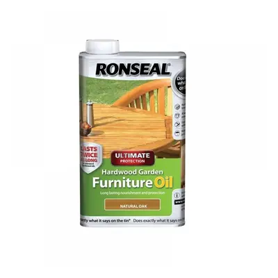 Ronseal 37357 Ultimate Protection Hardwood Garden Furniture Oil Natural Oak 1 Litre