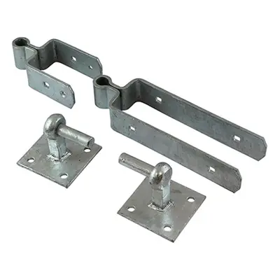 Timco DSFH450G Double Strap Hinge Set With Hook On Plate - Hot Dipped Galvanised 450Mm Plain Bag