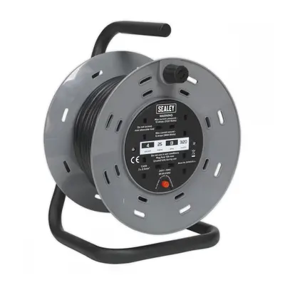 Sealey BCR2525 Cable Reel 25M 4 X 230V 2.5Mm² Thermal Trip