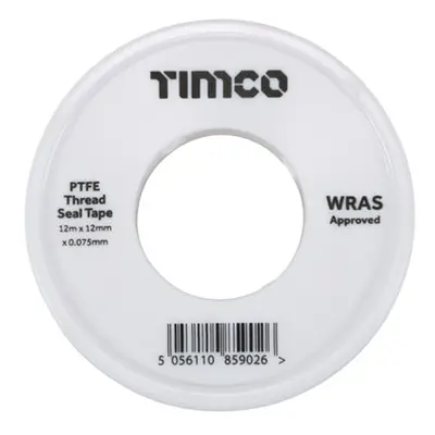 Timco PTFE10 Ptfe Thread Seal Tape 12M X 12Mm Roll Pack 10