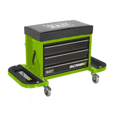 Sealey SCR18G Mechanicfts Utility Seat & Toolbox - Hi-Vis Green