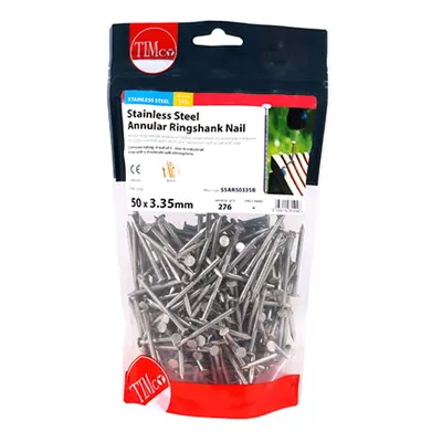 Timco SSAR50335B Annular Ringshank Nails - Stainless Steel 50 X 3.35