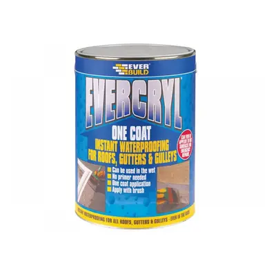 Everbuild Sika 484625 Evercryl® One Coat Black 5Kg