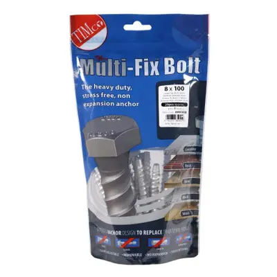 Timco MF8100B Masonry Bolts - Hex - Exterior - Silver 8.0 X 100 TIMbag 20