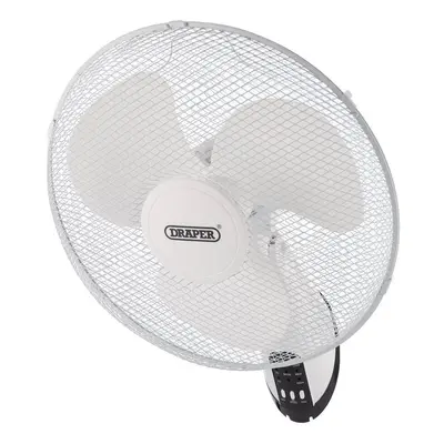 Draper 70975 230V Oscillating Wall Mounted Fan With Remote Control 16in/400Mm 3 Speed each 1