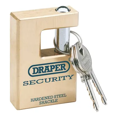 Draper Expert 64201 Close Shackle Solid Brass Padlock With Hardened Steel Shackle 2 Keys 63Mm ea