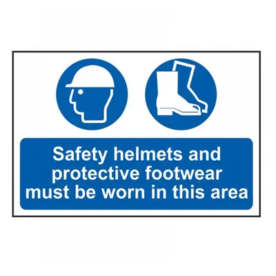 Scan 4001 Safety Helmets & Footwear To Be Worn - Pvc Sign 600 X 400Mm