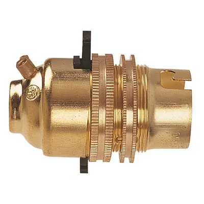 Dencon 101NB Bc Brass 1/2In Switched Lamp Holder