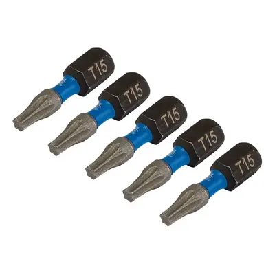 Draper Expert 05492 Tx-Star® Impact Screwdriver Bits T15 X 25Mm 1/4in Hex (Pack Of 5) 1