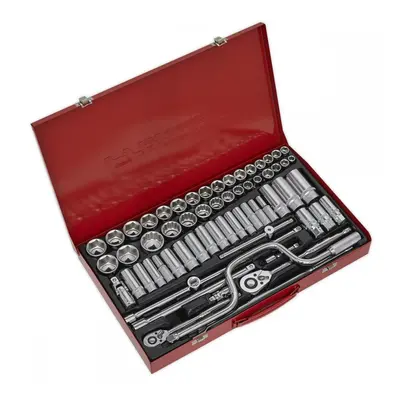 Sealey AK694 Socket Set 64Pc 3/8in & 1/2inSq Drive 6Pt Walldrive® - Metric/Imperial