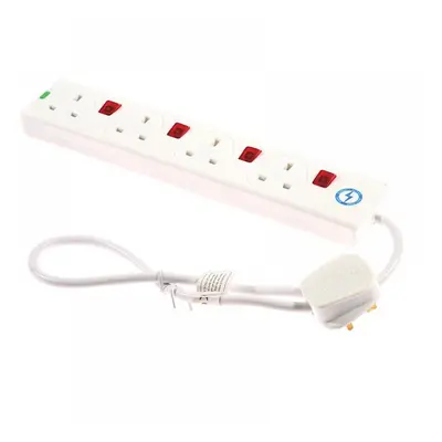 Smj S4WISP Extension Lead 240V 4-Way 13A Surge Protection Switched 0.75M