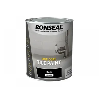 Ronseal 37674 One Coat Tile Paint Black Gloss 750Ml