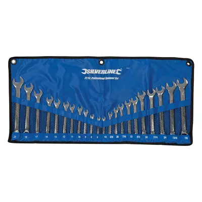 Silverline SP57 Combination Spanner Set 22Pce 6 - 22Mm & 1/4 - 7/8in Each 1