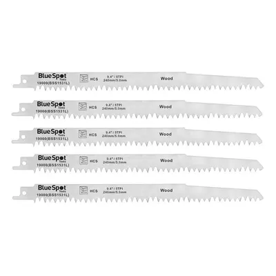 Bluespot Tools 19000 Hcs Reciprocating Saw Blade 240Mm X 5 Tpi Pack Of 5