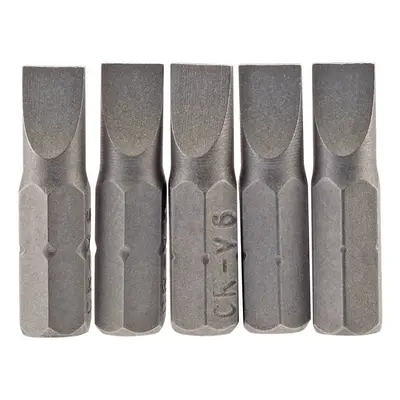 Draper 64011 Plain Slot Insert Bit 6Mm 1/4in Hex 25Mm Long (Pack Of 5) per pack