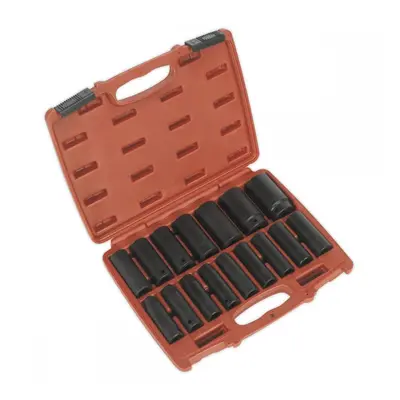 Sealey AK5816M Impact Socket Set 16Pc 1/2inSq Drive Deep Metric