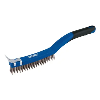 Draper 17180 3 Row Stainless Steel Wire Scratch Brush With Scraper 350Mm each