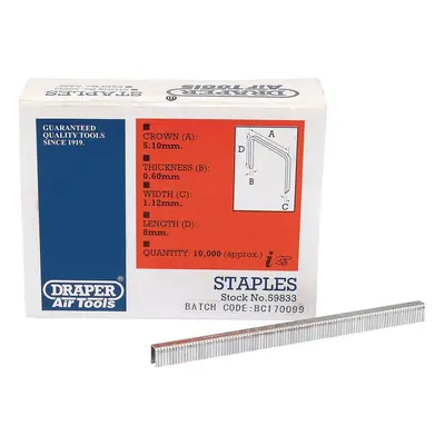 Draper 59833 Staples 8Mm (Pack Of 10000) each