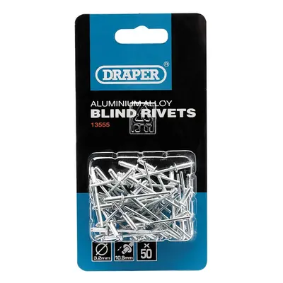 Draper 13555 Blind Rivets 3.2 X 10.8Mm (50 Piece) per card