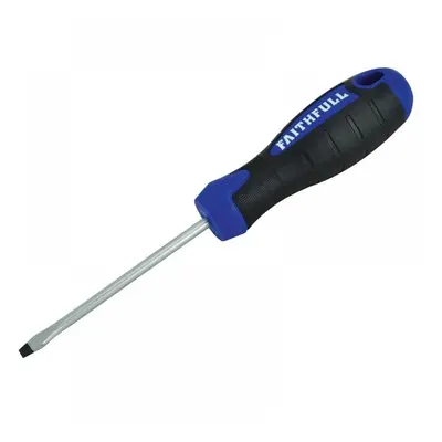 Faithfull Soft Grip Screwdriver Flared Slotted Tip 4.0 X 75Mm