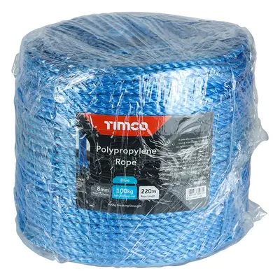 Timco BR8220C Polypropylene Rope - Blue - Long Coil 8Mm X 220M Unit 1