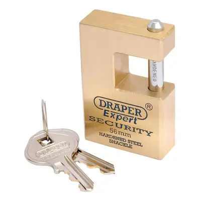 Draper Expert 64200 Close Shackle Solid Brass Padlock With Hardened Steel Shackle 2 Keys 56Mm ea