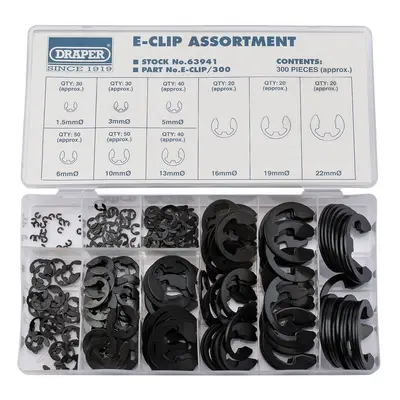 Draper 63941 E-Clip Assortment (300 Piece) per assrt.