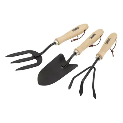 Draper 83993 Carbon Steel Hand Fork Cultivator And Trowel With Hardwood Handles per set 3