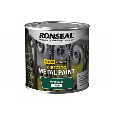 Ronseal 39186 Direct To Metal Paint Rural Green Satin 250Ml