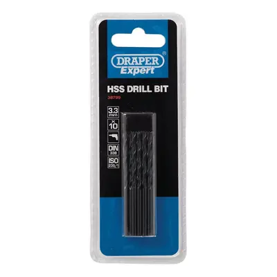 Draper Expert 38799 Hss Drill Bit 3.3Mm (Pack Of 10) per card