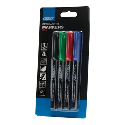 Draper 20943 Marker Pens Multicoloured (Pack Of 4) each 4