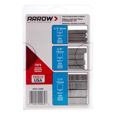 Arrow T50Mp Staple Multi Pack (1875 Assorted Staples)