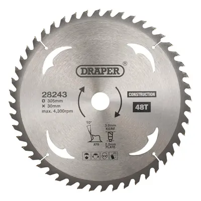 Draper 28243 Tct Construction Circular Saw Blade 305 X 30Mm 48T each 1