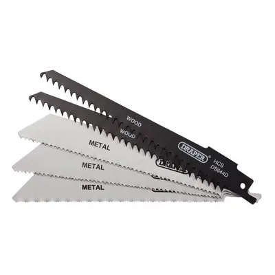 Draper 52517 Assorted Reciprocating Saw Blades For Multi-Purpose Cutting 150Mm (Pack Of 5) each 