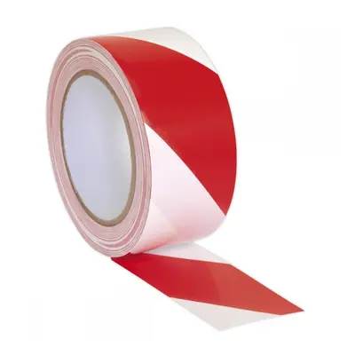 Sealey HWTRW Hazard Warning Tape 50Mm X 33M Red/White