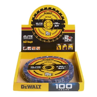 Dewalt DT10400-QZ 24T Elite™ Series 165Mm Circular Saw Blade Cdu (10 Blades)