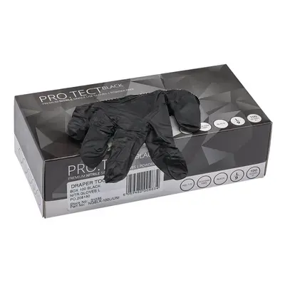 Draper 31035 Nitrile Gloves Large Black (Pack Of 100) each