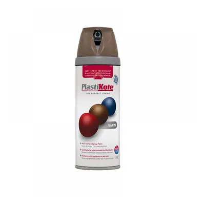 Plastikote 022113 Twist & Spray Satin Chocolate Brown 400Ml