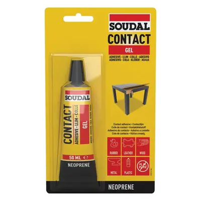 Soudal Contact Adhesive Gel Yellow 50Ml blister tube 4