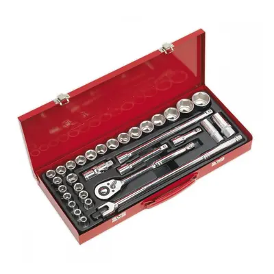 Sealey AK693 Socket Set 32Pc 1/2inSq Drive 6Pt Walldrive® - Metric/Imperial