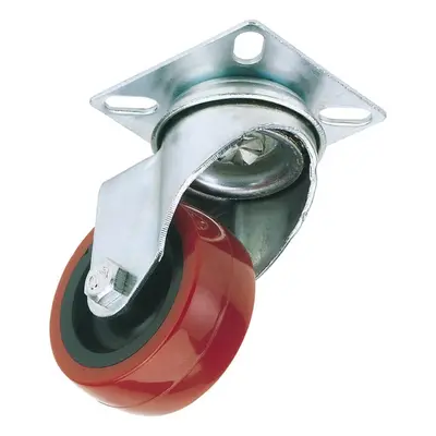 Draper 65513 Swivel Plate Fixing Polyurethane Wheel 75Mm Diameter S.w.l. 70Kg each