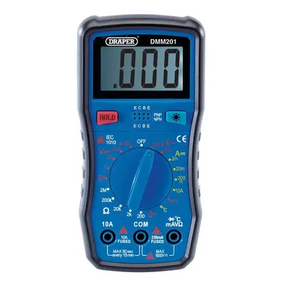 Draper 41818 Manual-Ranging Digital Multimeter 1 X Test Leads 1 X Temp Probe 1 X Case each