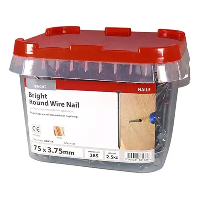 Timco BRW75T Round Wire Nails - Bright 75 X 3.75